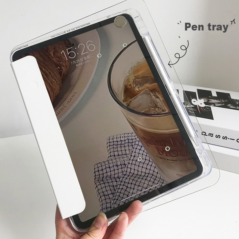 Bao da ipad Goojodoq Acrylic hoàn toàn trong suốt chống sốc cover case Cho ipad air 4 air 5 ipad pro 11 12.9 10.2 10.9 2022 2021 2020 Inch