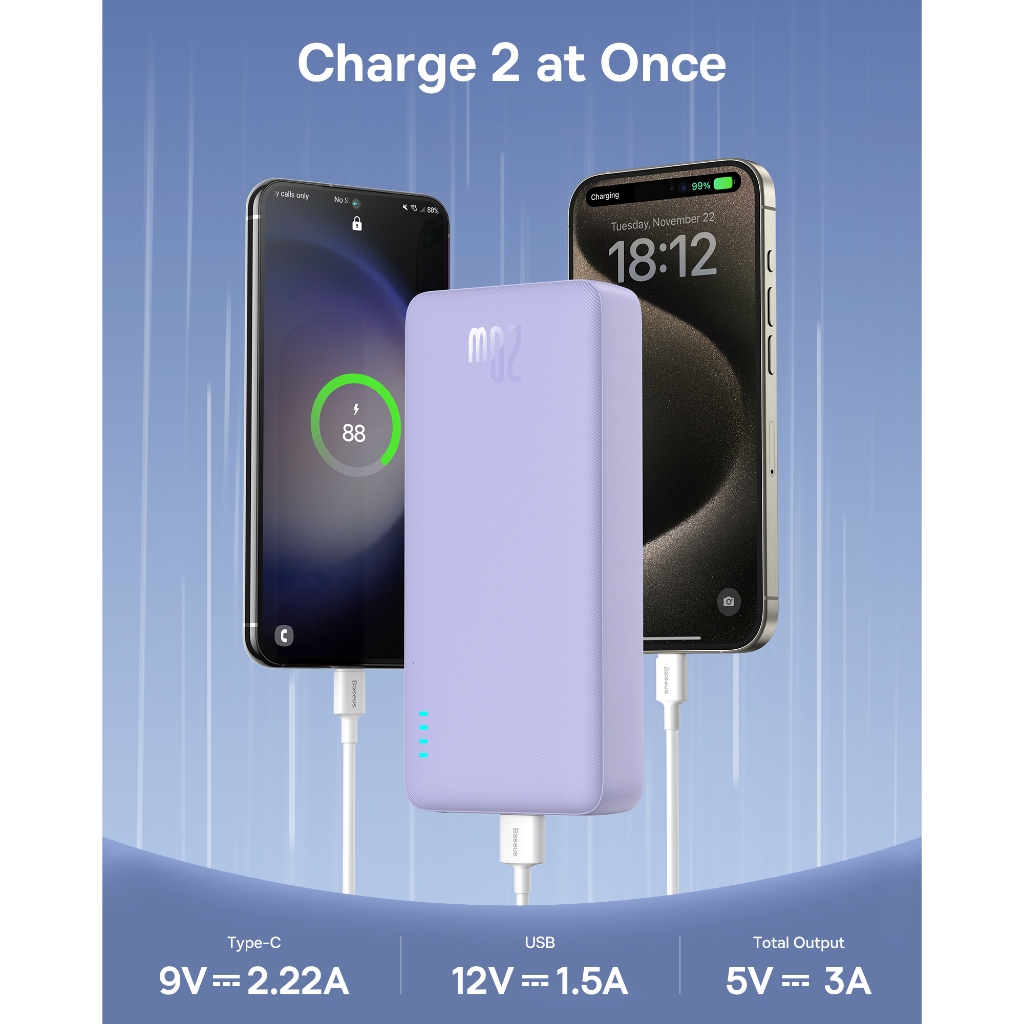 Baseus Cục Sạc Nhanh 20w 20000mah Cho iphone 15 / 14 / 13 / 12 xiaomi