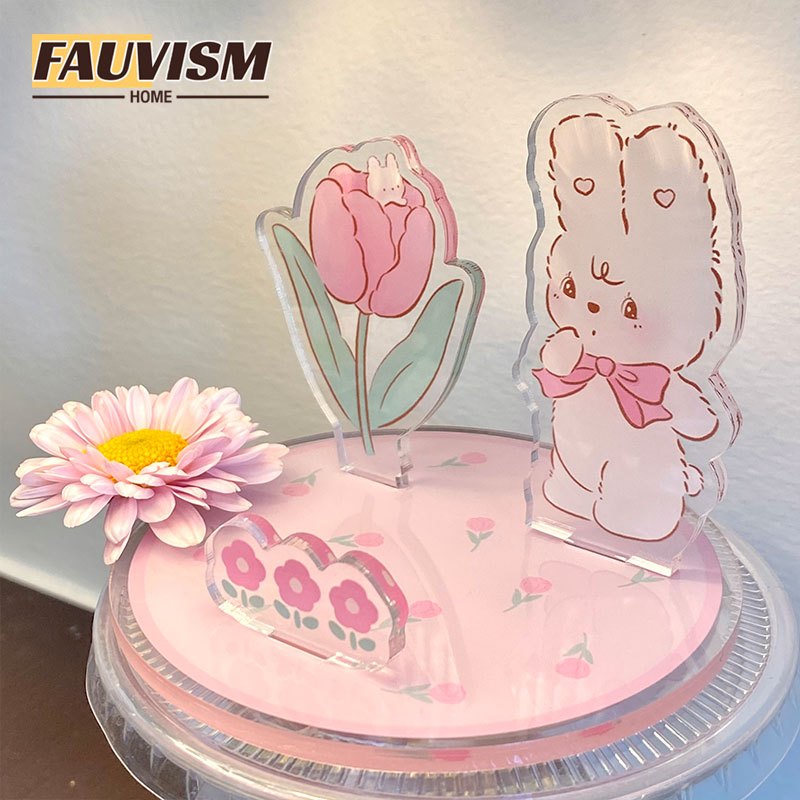 Tulip🌷 Giá Đỡ Điện Thoại Để Bàn Bằng acrylic Hình Hoa tulip Dễ Thương Trí Hình Chú Thỏ Hoạt Hình Đáng Yêu