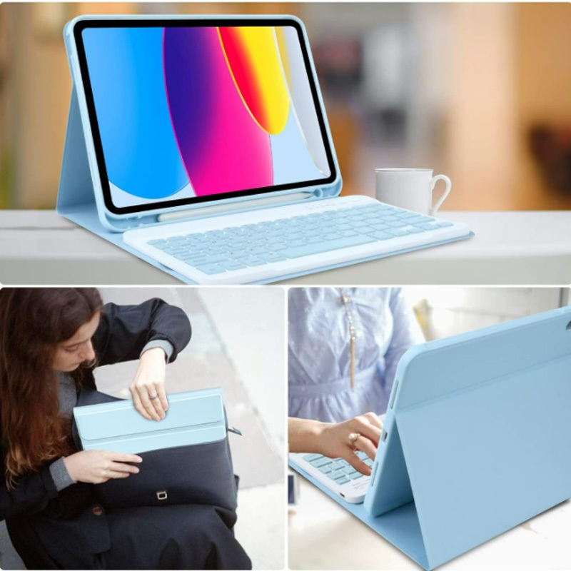 Bao Da Máy Tính Bảng Có Bàn Phím Từ Tính Và Chuột bluetooth Không Dây Cho samsung galaxy tab s9 s9 + s9 fe s9 fe + Vỏ