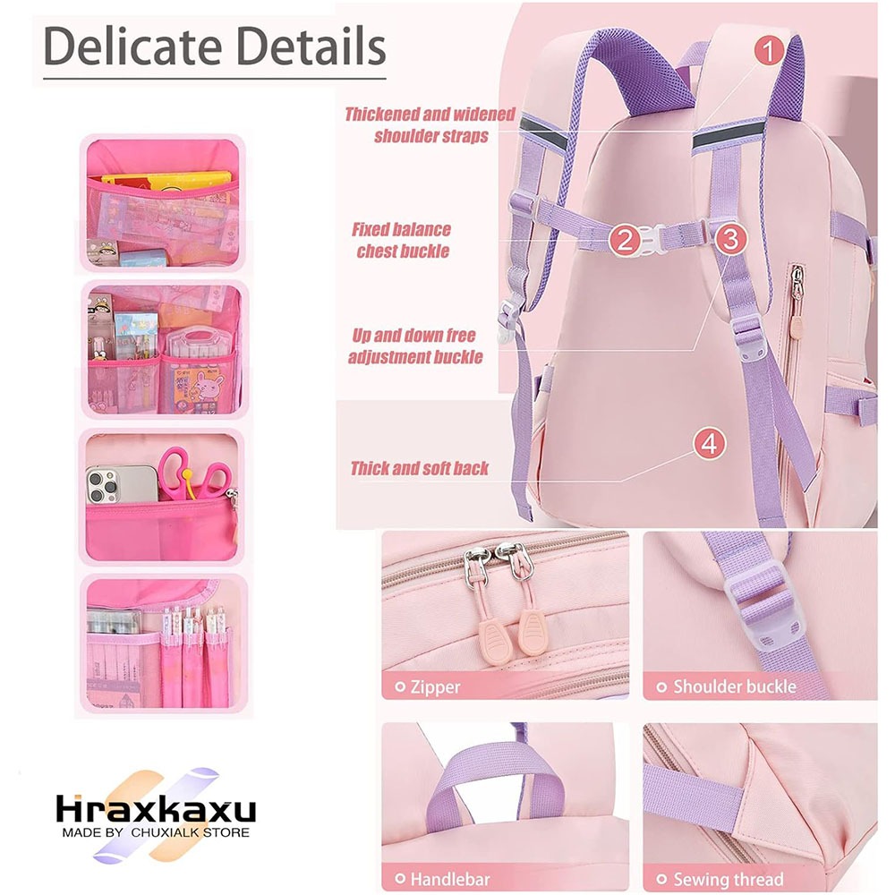 Ba Lô Đi Học Hình Thỏ Dễ Thương Cho Bé Gái Tiểu Học