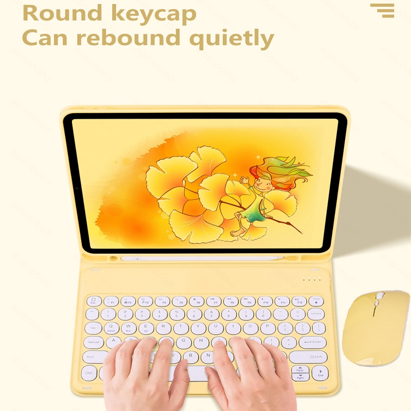 Ốp Bao Da Máy Tính Bảng Có Bàn Phím bluetooth Và Chuột Nam Châm Cho samsung galaxy tab s9 s9 + s9 fe s9 fe + Vỏ