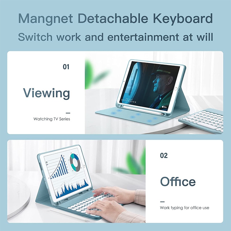 Ốp Bao Da Máy Tính Bảng Có Bàn Phím bluetooth Và Chuột Nam Châm Cho samsung galaxy tab s9 s9 + s9 fe s9 fe + Vỏ