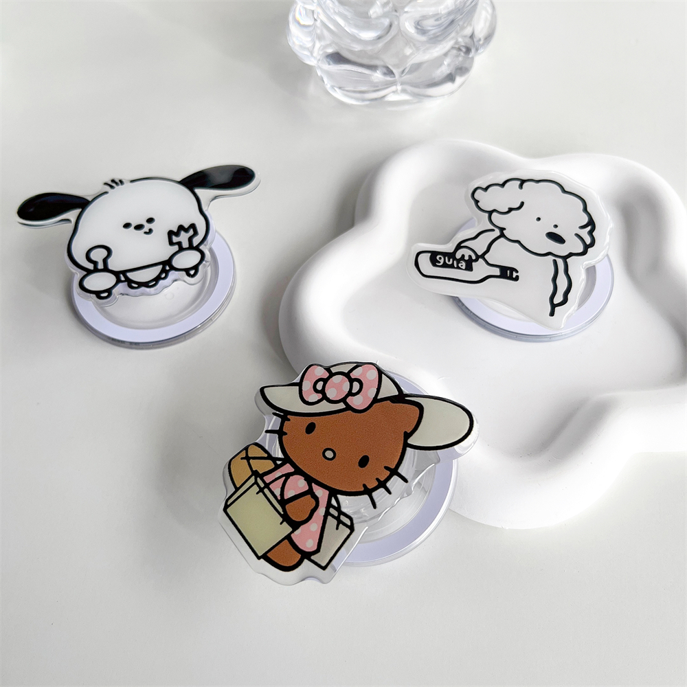 Ốp Điện Thoại Hình Mèo mary kitty Có Giá Đỡ Từ Tính Tháo Rời Được Cho iphone 15 12 13 14 pro max