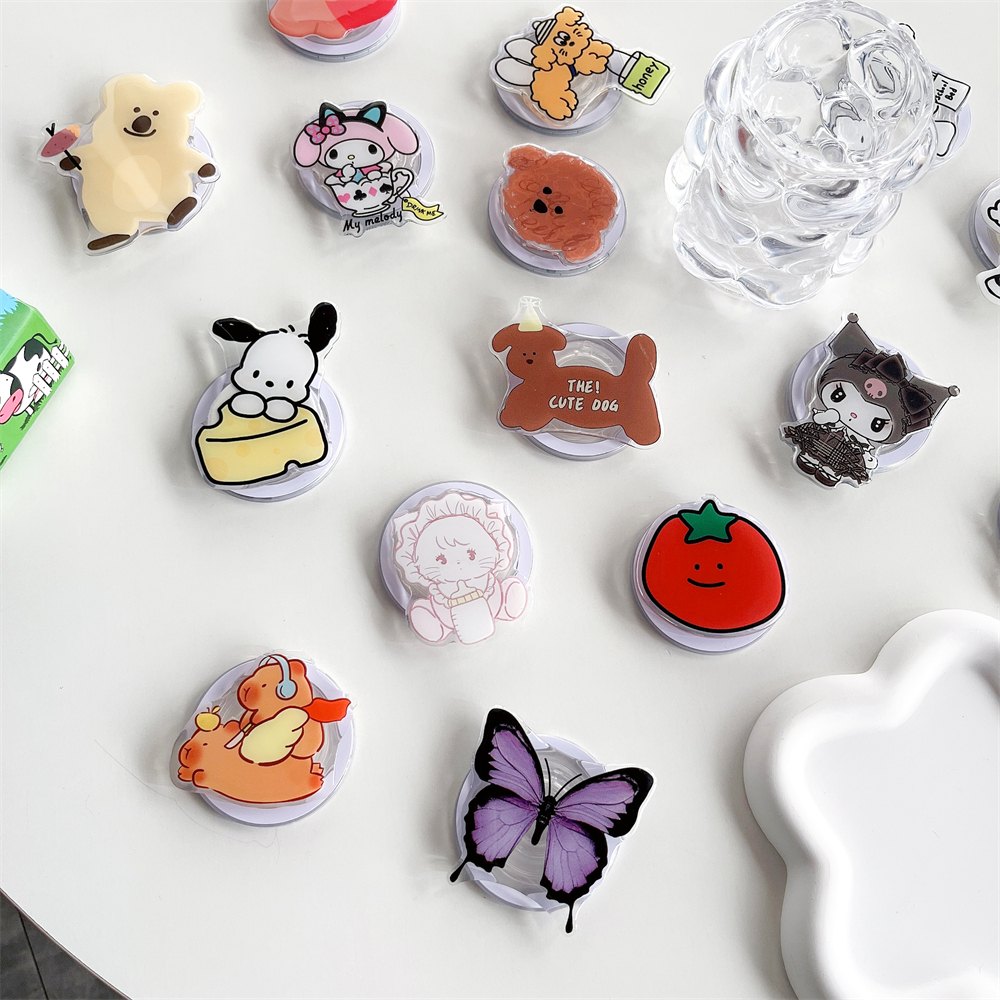 Ốp Điện Thoại Hình Mèo mary kitty Có Giá Đỡ Từ Tính Tháo Rời Được Cho iphone 15 12 13 14 pro max