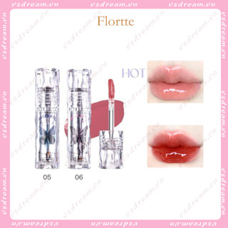 Flortte Son Bóng Dạng Kem Màu Sắc Lâu Trôi Không Dính Cốc Và Dưỡng Ẩm