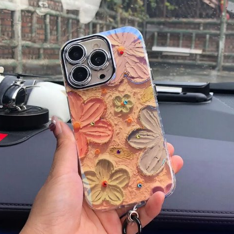 Mới Ốp Điện Thoại Họa Tiết Hoa Xinh Xắn Chống Rơi Cho iphone 15pro 14pro 13pro 12pro 11pro 11 12 13 14 14 pro max