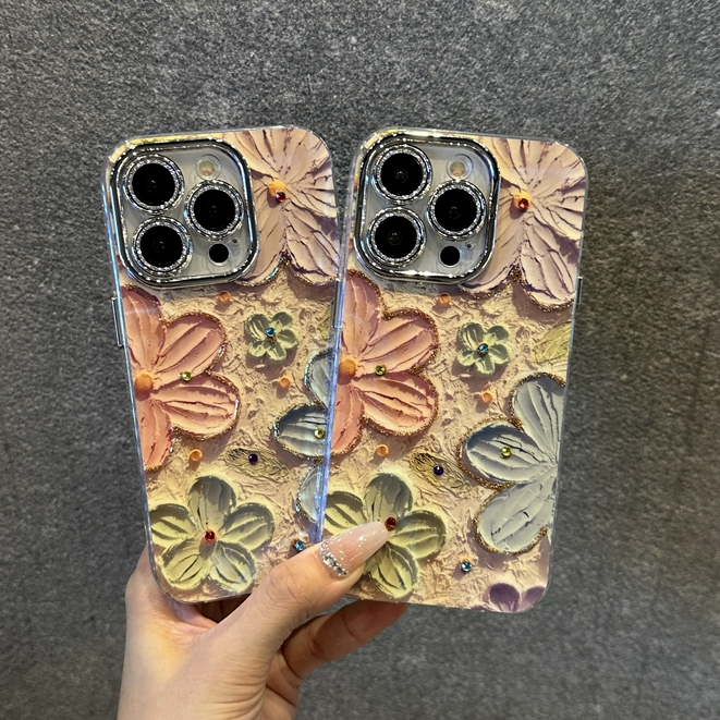 Mới Ốp Điện Thoại Họa Tiết Hoa Xinh Xắn Chống Rơi Cho iphone 15pro 14pro 13pro 12pro 11pro 11 12 13 14 14 pro max