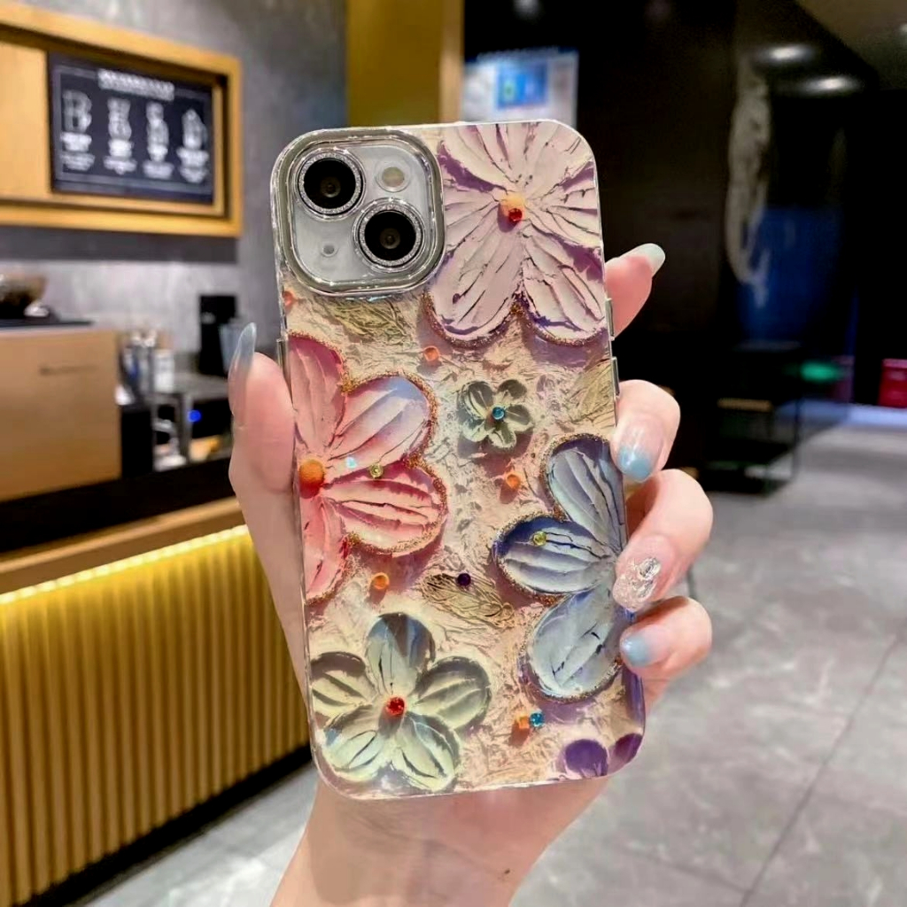 Mới Ốp Điện Thoại Họa Tiết Hoa Xinh Xắn Chống Rơi Cho iphone 15pro 14pro 13pro 12pro 11pro 11 12 13 14 14 pro max