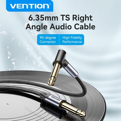 Cáp âm thanh 6.5mm Vention DÂY CÁP ÂM THANH NỐI 2 ĐẦU 6,35mm Khuỷu tay 90° Cho Đàn guitar Điện / guitar bass