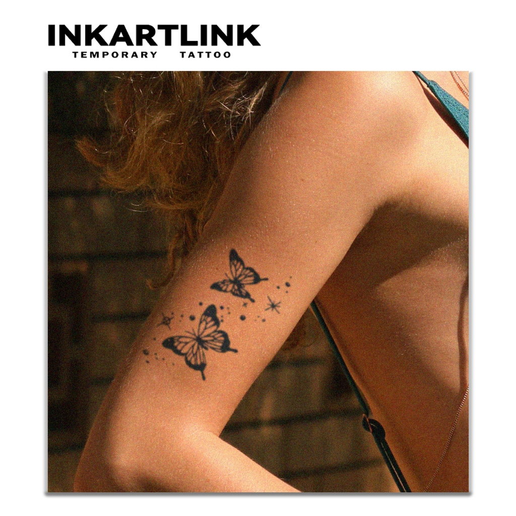 Sự kết hợp bướm miếng dán hình xăm tạm thời, hình xăm ma thuật lâu trôi không thấm nước, hình xăm giả kéo dài đến 15 ngày, hình xăm bán vĩnh viễn.