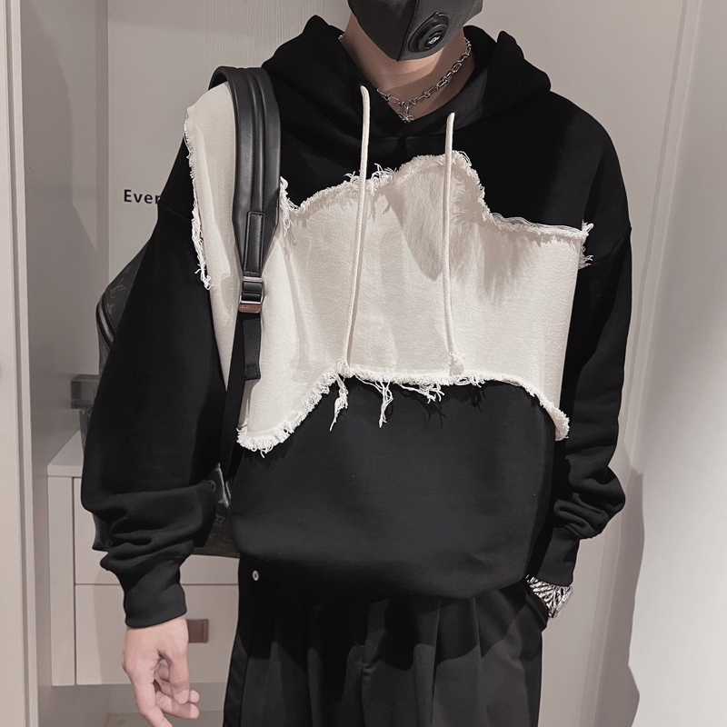Ucnl Áo Hoodie Dáng Rộng Phối Màu Tương Phản Thời Trang Thu Đông Dành Cho Nam