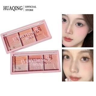 Phấn má hồng HUAQING ba tông màu trang điểm thời trang