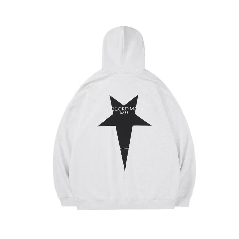 Kyushuad Áo Khoác Hoodie Dáng Rộng In Họa Tiết Ngôi Sao Phong Cách retro Mỹ Cho Nam