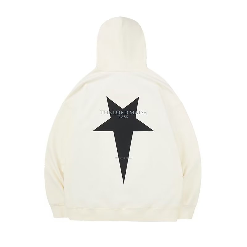 Kyushuad Áo Khoác Hoodie Dáng Rộng In Họa Tiết Ngôi Sao Phong Cách retro Mỹ Cho Nam