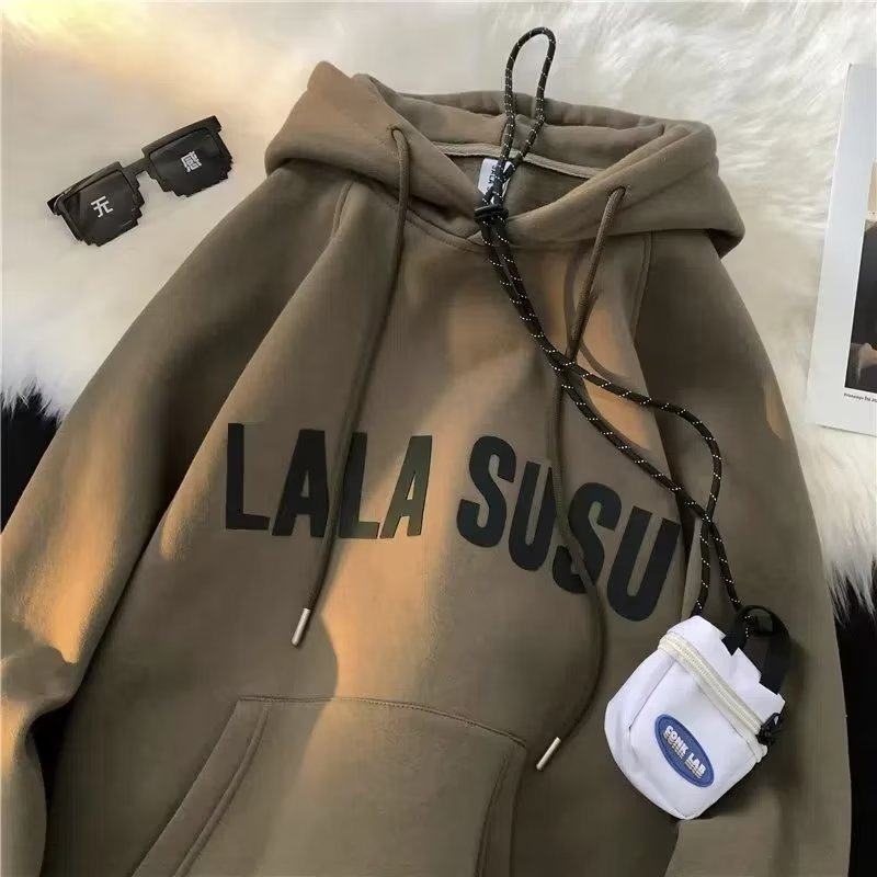 Áo Hoodie Lót Nhung Phong Cách retro Mỹ Thời Trang Cho Nam