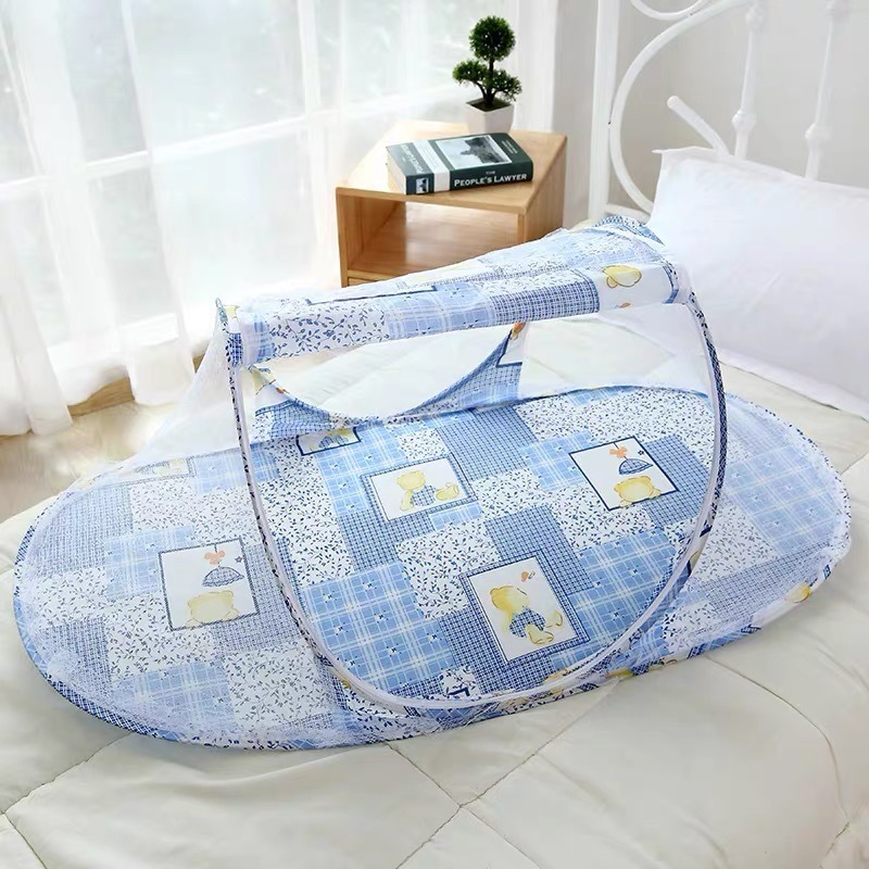 Babyfair. Nôi em bé gấp lưới có dây kéo thoáng khí Đóng cửa miễn phí Cài đặt giường cho trẻ sơ sinh