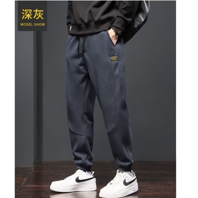 Hanlu Quần Legging Thể Thao Lót Nhung Dày Giữ Ấm Đơn Giản Phong Cách Mới Cho Nam