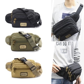 Túi đeo ngực nam túi đeo hông mini vải canvas đa năng có khóa kéo thời trang