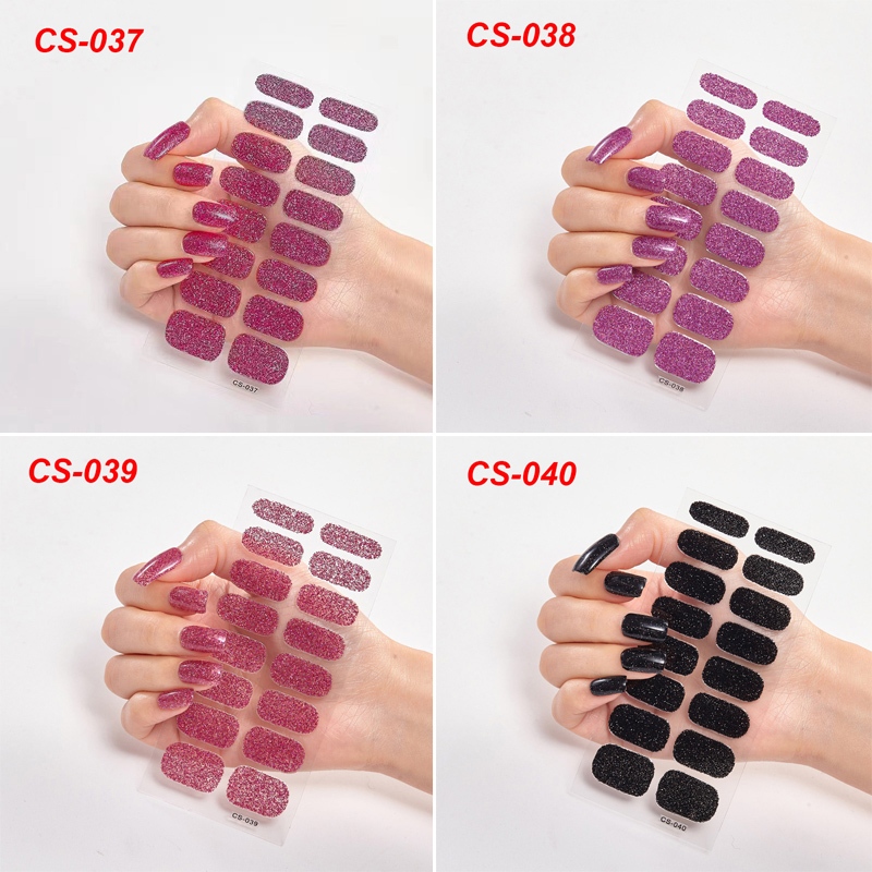 Set 16 miếng dán trang trí móng tay nhãn dán Cs021-040 lấp lánh 3D