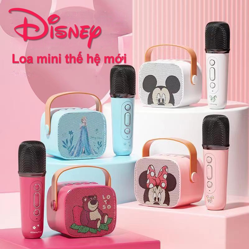 Bộ loa karaoke Bluetooth mini Disney TDA1 với 2 micro bass mạnh chỉnh đa giọng đảm bảo chính hãng