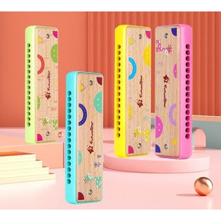 Kids Fitness Trẻ em 16 lỗ Harmonica gỗ Giáo dục âm nhạc Nhạc cụ dành cho người mới bắt đầu