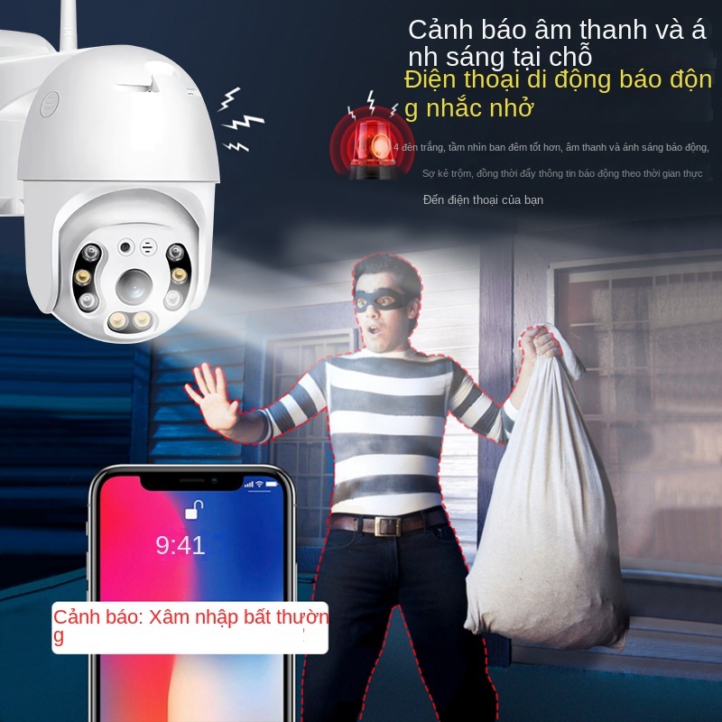 Camera Theo Dõi Chuyển Động Ngoài Trời Hai Chiều hd 1080p v380 Chống Thấm Nước