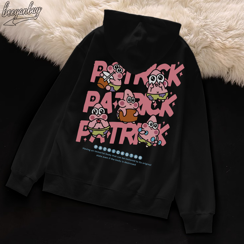 Áo khoác nỉ nam BEEYANBUY hoodie cotton fashion in hình Patrick Star unisex 100% cotton-Y0432