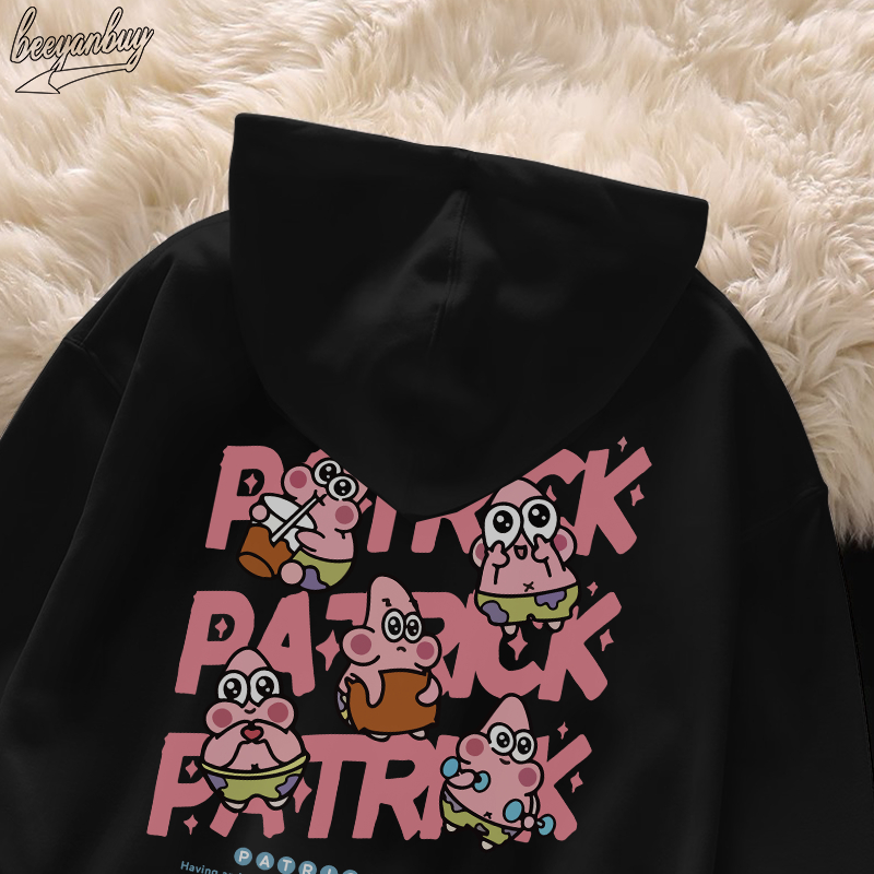 Áo khoác nỉ nam BEEYANBUY hoodie cotton fashion in hình Patrick Star unisex 100% cotton-Y0432
