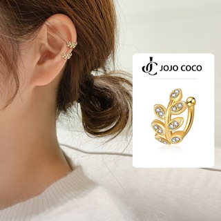 Khuyên tai JOJO COCO dạng kẹp hình chiếc lá phong cách Hàn Quốc đơn giản thời trang cho nữ