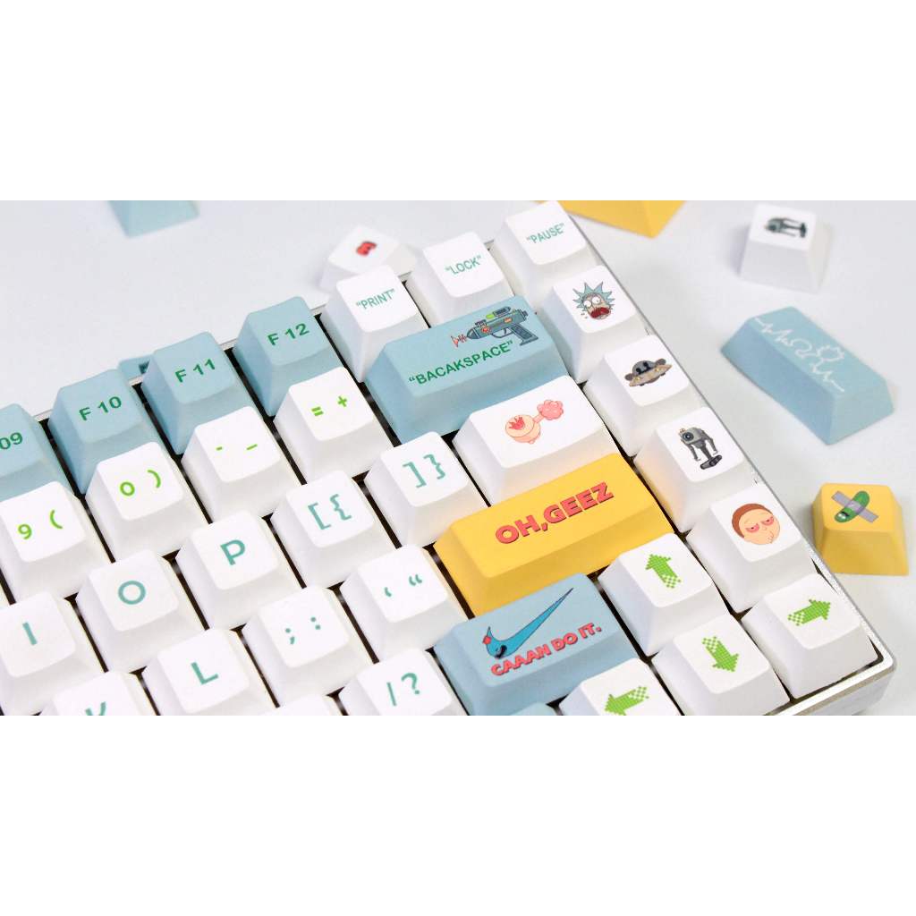 GMK Rick và Morty Keycap, 140 Phím Keycaps PBT CHERRY/XDA Profile DYE-SUB Được Cá Nhân Hóa Cho MX Switch Bàn Phím Cơ