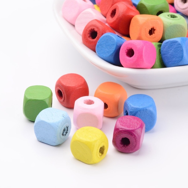 Set 50~930 Hạt Gỗ Tự Nhiên 10mm Không Chì Làm Đồ Trang Sức