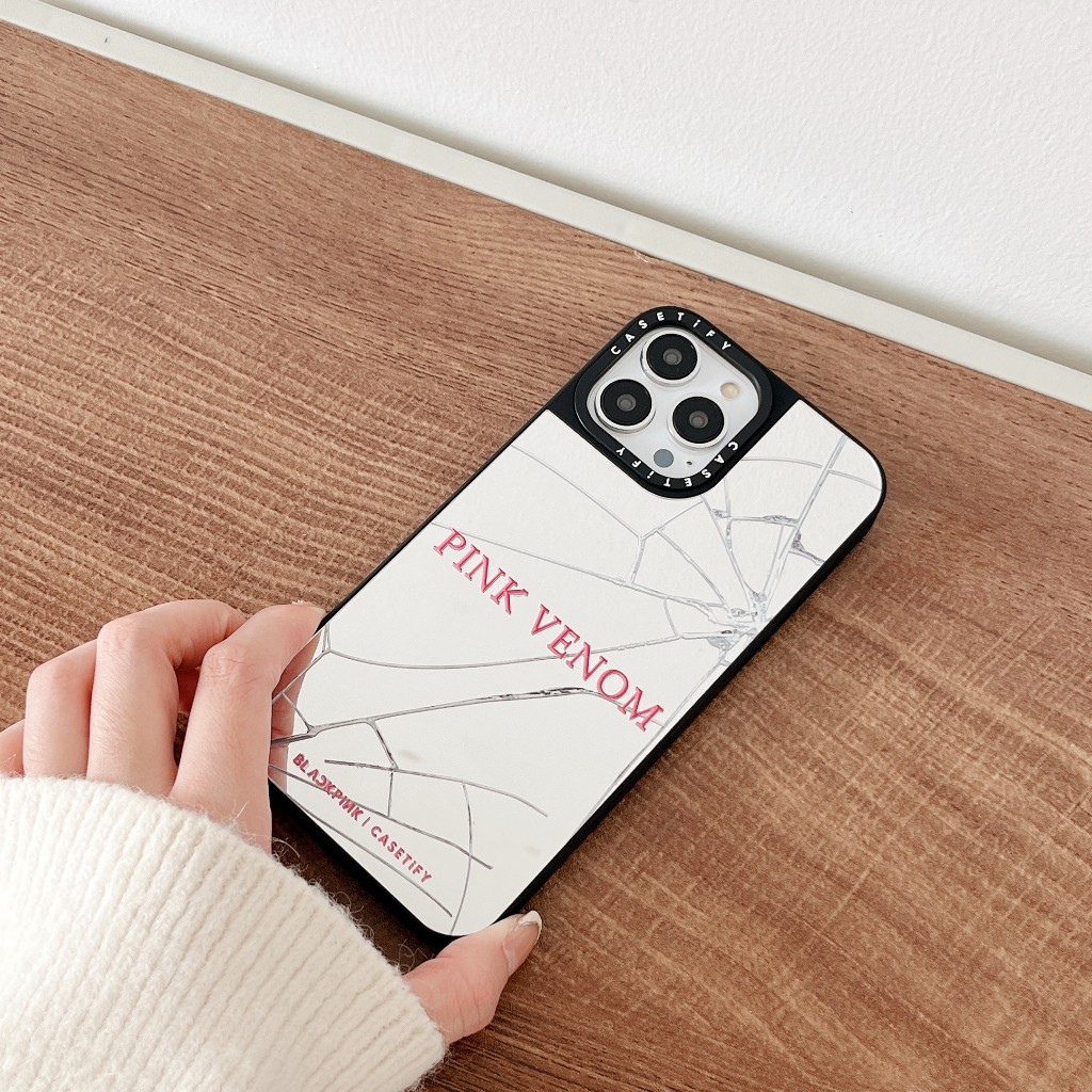 Ốp Điện Thoại Mặt Gương Màu Hồng Họa Tiết Venom Cho iphone 15 pro max 14 13 pro 12 11 pro max