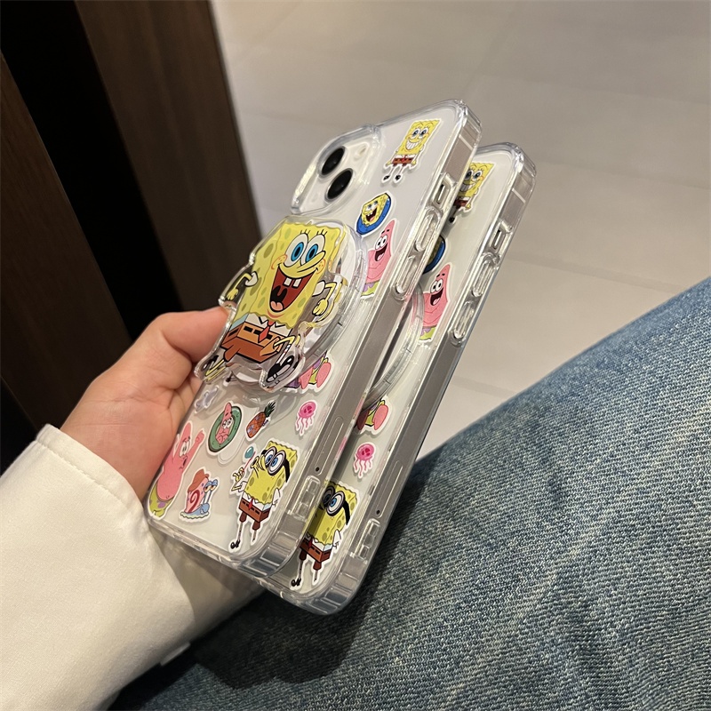 Ốp Điện Thoại Họa Tiết spongebob Cho iphone 15 11 12 13 14 pro max
