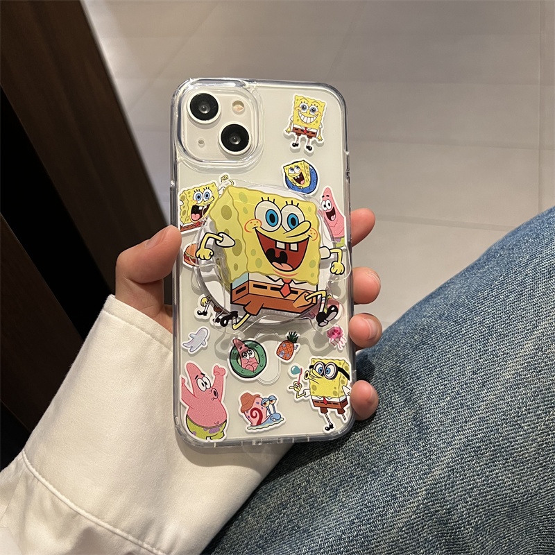 Ốp Điện Thoại Họa Tiết spongebob Cho iphone 15 11 12 13 14 pro max