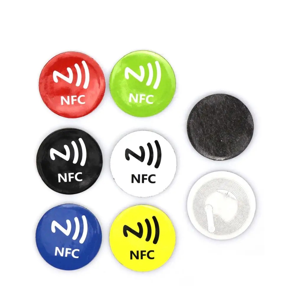 6 Cái / lốc NFC Thẻ Dán NTAG213 Chống Kim Loại RFID Dán Nhãn Dán Đa Năng Nhãn Ntag213 Thẻ Kim Loại N