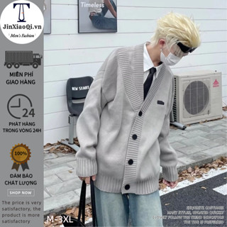 Áo Khoác Cardigan Len Trơn Dáng Rộng Phong Cách Thời Trang Harajuku Nhật Bản Cho Nam Giới Áo Cổ Lọ Nam Áo ThờI Trang Nam Áo Len Form Rộng Áo Len Nam Hàn Quốc Áo Len Xám Áo Len Vintage Áo Len Trơn