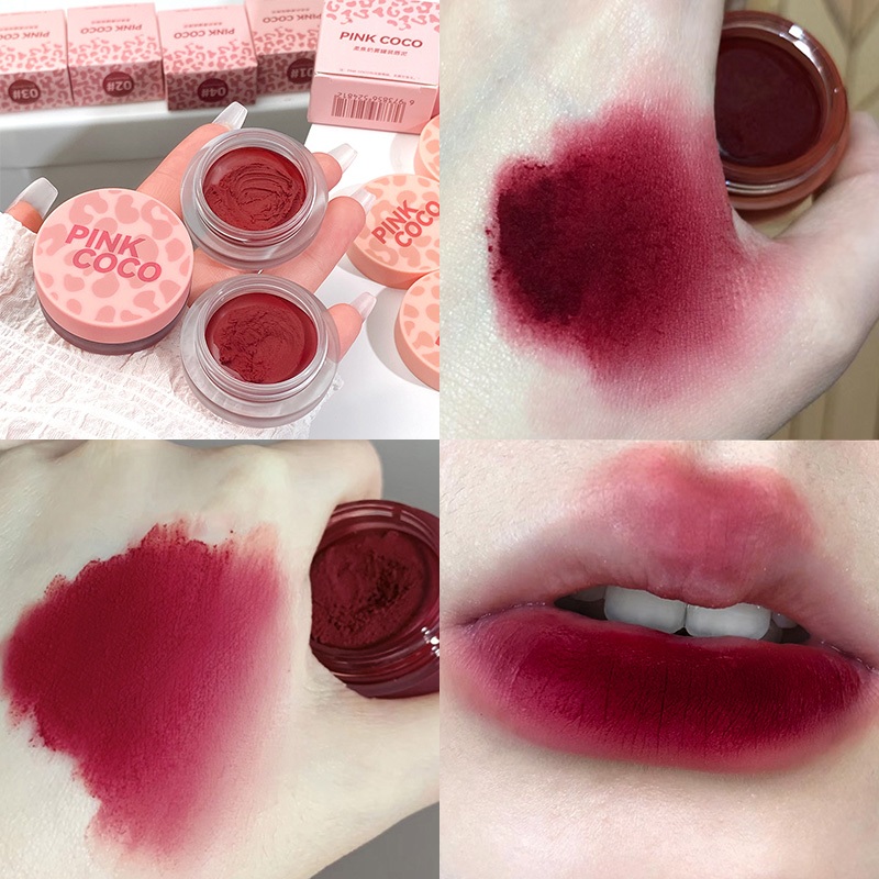 Son Dưỡng Môi Có Màu Gella's Pot Lip Dạng Hũ Tặng Kèm Cọ Đánh Son