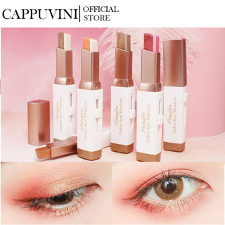 Phấn mắt dạng thỏi Cappuvini 2 màu gradient độ bóng cao trang điểm tiện dụng