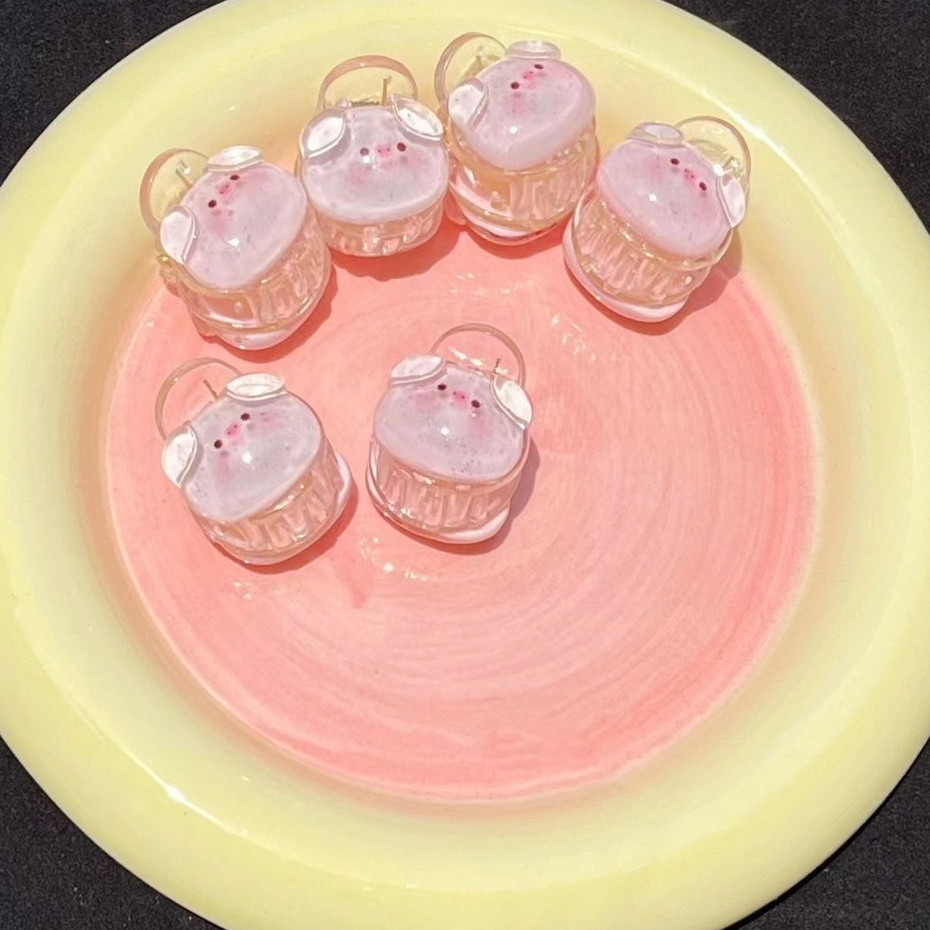 🌺🌺Kẹp Tóc Trong Suốt Hình Heo Hoạt Hình Dễ Thương Cho Nữ