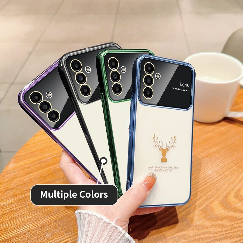 Ốp Điện Thoại tpu Mềm Mạ Điện Họa Tiết Hươu Cho samsung galaxy a05 a05s a04 a03 a12 m12 a13 a14 a15 a20 a30 a21s a22 a23
