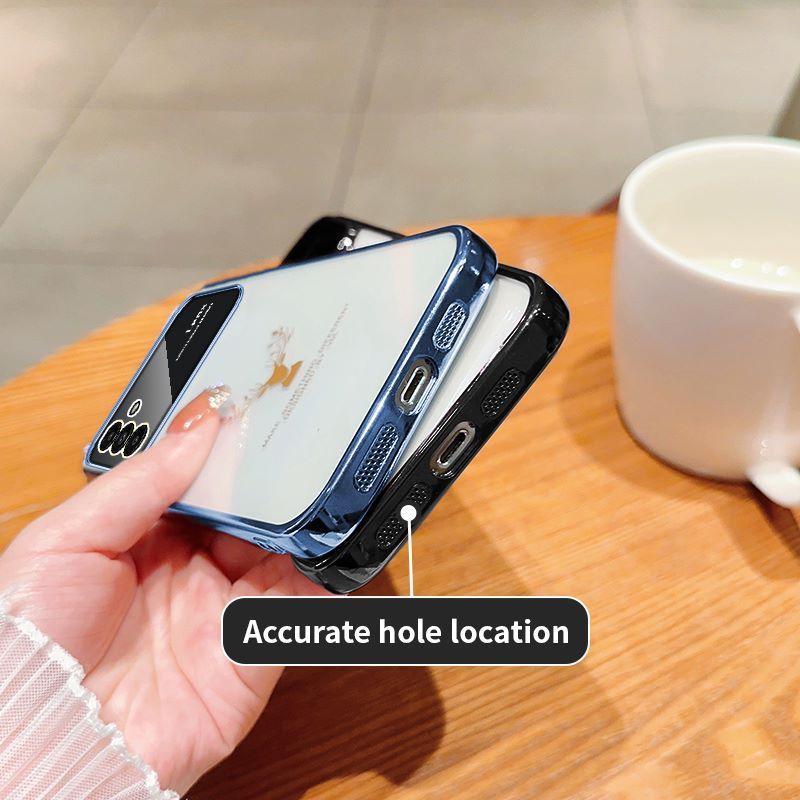 Ốp Điện Thoại tpu Mềm Mạ Điện Họa Tiết Hươu Cho samsung galaxy a05 a05s a04 a03 a12 m12 a13 a14 a15 a20 a30 a21s a22 a23