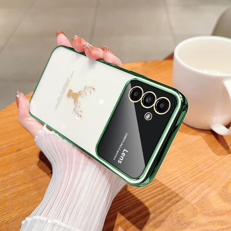 Ốp Điện Thoại tpu Mềm Mạ Điện Họa Tiết Hươu Cho samsung galaxy a05 a05s a04 a03 a12 m12 a13 a14 a15 a20 a30 a21s a22 a23