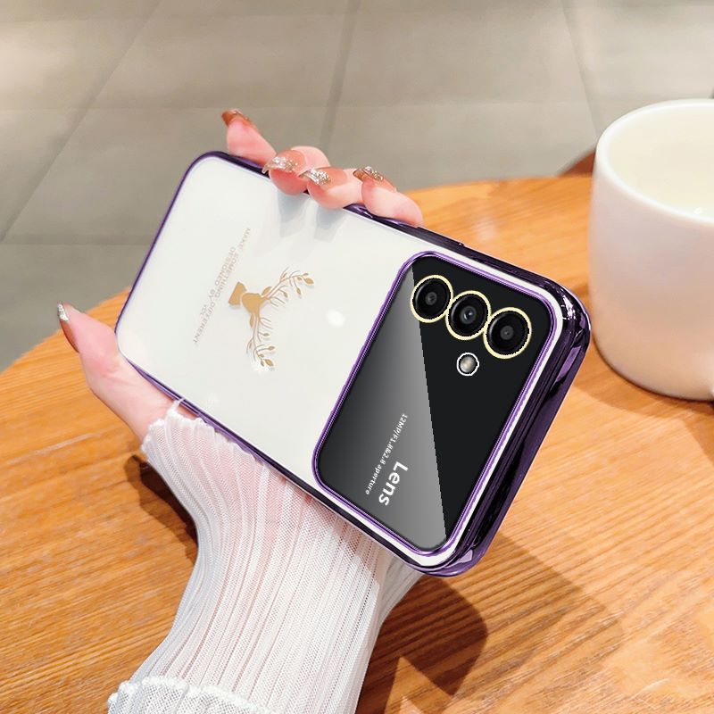 Ốp Điện Thoại tpu Mềm Mạ Điện Họa Tiết Hươu Cho samsung galaxy a05 a05s a04 a03 a12 m12 a13 a14 a15 a20 a30 a21s a22 a23