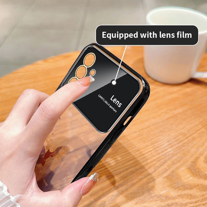 Ốp Điện Thoại tpu Mềm Mạ Điện Họa Tiết Hươu Cho samsung galaxy a05 a05s a04 a03 a12 m12 a13 a14 a15 a20 a30 a21s a22 a23