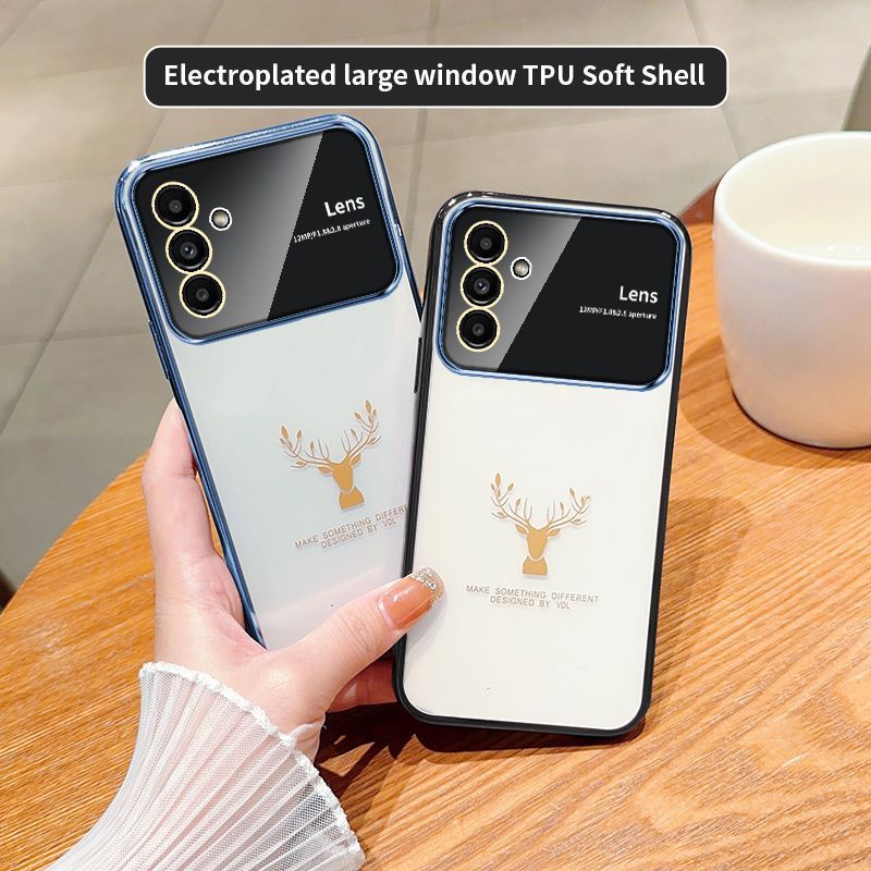 Ốp Điện Thoại tpu Mềm Mạ Điện Họa Tiết Hươu Cho samsung galaxy a05 a05s a04 a03 a12 m12 a13 a14 a15 a20 a30 a21s a22 a23