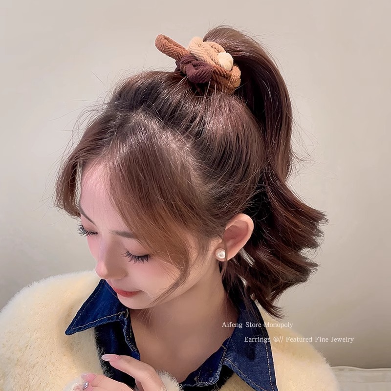 Dây Buộc Tóc Co Giãn Đính Nơ Xinh Xắn Cho Nữ