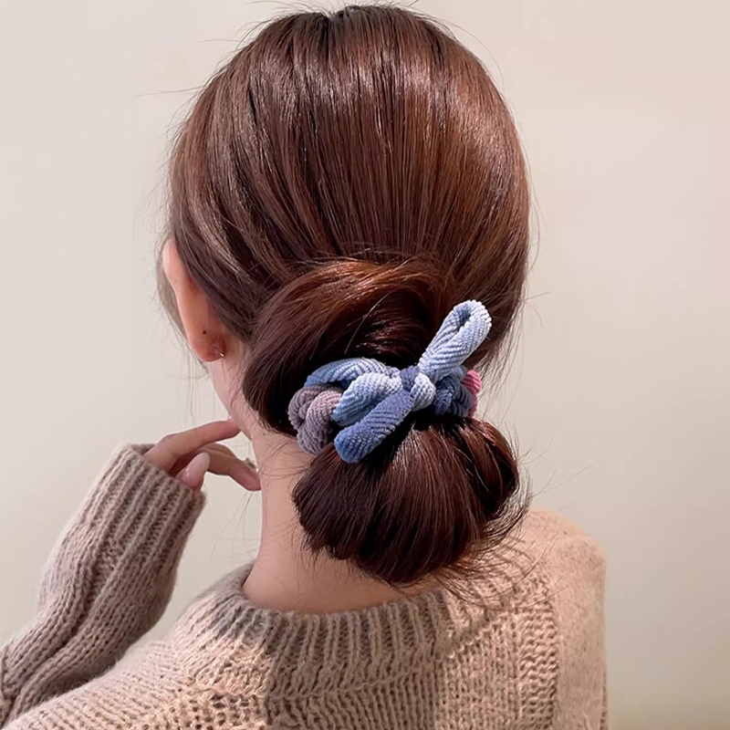 Dây Buộc Tóc Co Giãn Đính Nơ Xinh Xắn Cho Nữ