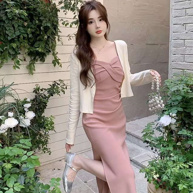 Đầm Hai Dây Dáng Dài Nhấn Eo Thời Trang Mùa Hè Cho Nữ hka097