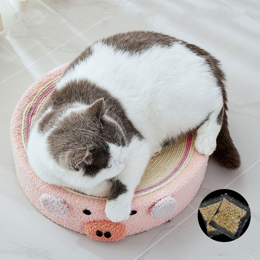 Bàn Cào móng kiêm ổ nằm cho mèo siêu cute - Đệm cào móng hình tròn siêu bền